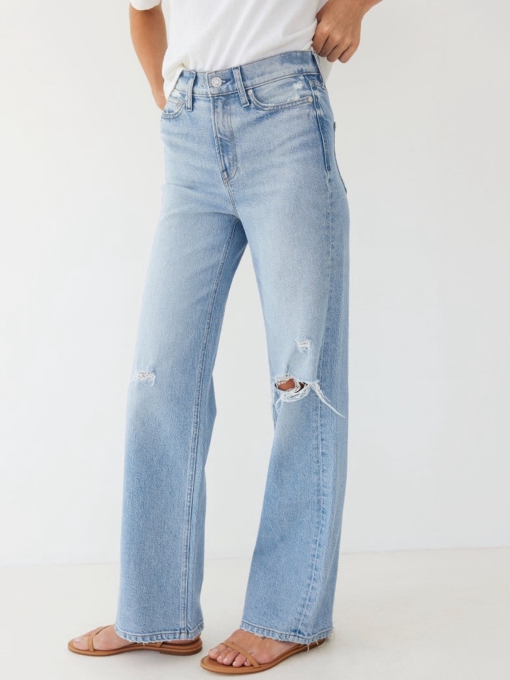 AYR The Secret Sauce Light Blue Relaxed Straight Leg Jeans in Heirloom Wash